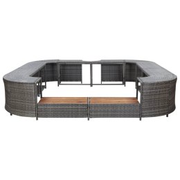 KWADRATOWA OBUDOWA SPA SZARA 268X268X55CM POLIRATTAN