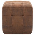PUFY 2 SZT. BRĄZOWE 30X 30X 30CM SZTUCZNA SKÓRA ZAMSZOWA