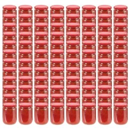 SZKLANE SŁOIKI NA DŻEM CZERWONE POKRYWKI 96 SZT. 230ML