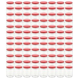 SZKLANE SŁOIKI NA DŻEM CZERWONE POKRYWKI 96 SZT. 230ML