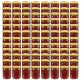 SZKLANE SŁOIKI NA DŻEM ZŁOTE POKRYWKI 96 SZT. 230ML