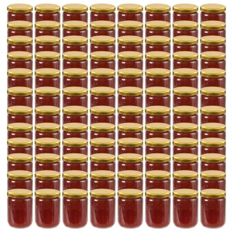 SZKLANE SŁOIKI NA DŻEM ZŁOTE POKRYWKI 96 SZT. 230ML