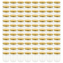 SZKLANE SŁOIKI NA DŻEM ZŁOTE POKRYWKI 96 SZT. 230ML