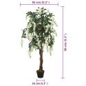 SZTUCZNA WISTERIA 560 LIŚCI 80CM ZIELONO-BIAŁA