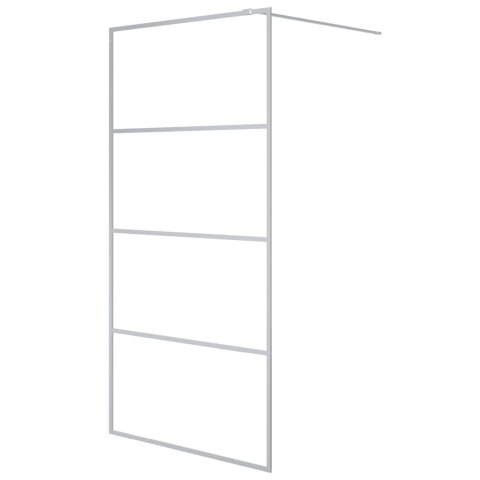 VidaXL Ścianka prysznicowa srebrna, 100x195 cm przezroczyste szkło ESG