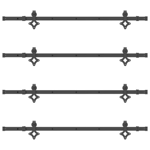 SYSTEM DO MONTAŻU DRZWI PRZESUWNYCH 305CM STAL CZARNY