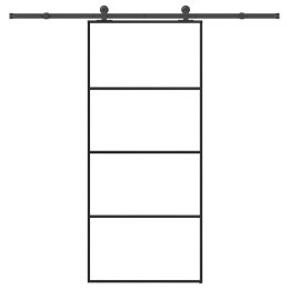 DRZWI PRZESUWNE Z OSPRZĘTEM 90X205CM SZKŁO ESG I ALUMINIUM