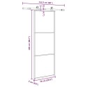 DRZWI PRZESUWNE Z OSPRZĘTEM SZKŁO ESG I ALUMINIUM 76X205CM