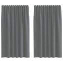 ZASŁONY WOALOWE Z KIESZENIAMI NA DRĄŻEK 2 SZT. CIEMNOSZARY