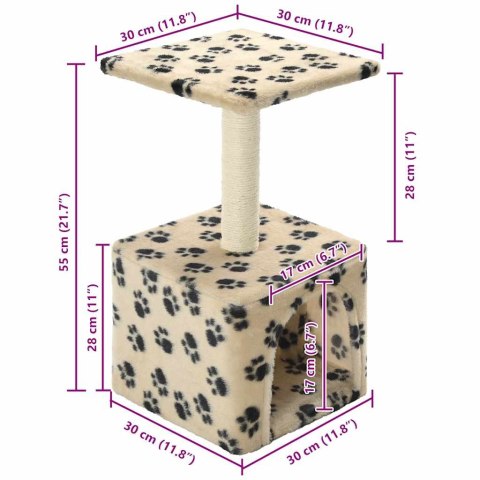 DRAPAK DLA KOTA ZE SŁUPKIEM SIZALOWYM 55CM W KOCIE ŁAPKI