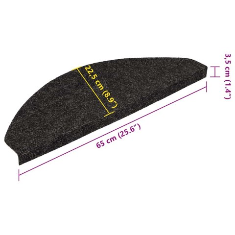 SAMOPRZYLEPNE NAKŁADKI NA SCHODY 15 SZT 65X22,5X3,5CM ANTRACYT
