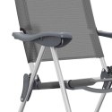 SKŁADANE KRZESŁA TURYSTYCZNE 4 SZT SZARE ALUMINIOWE