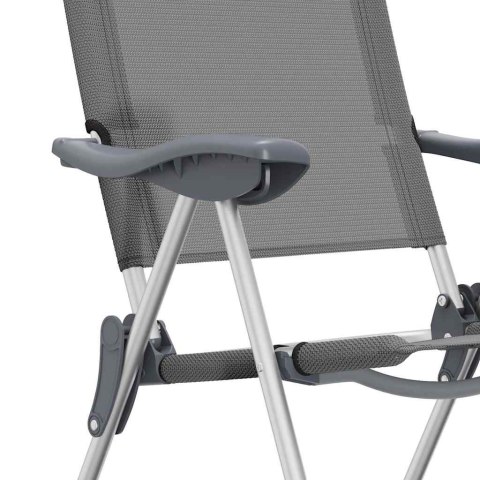 SKŁADANE KRZESŁA TURYSTYCZNE 4 SZT SZARE ALUMINIOWE