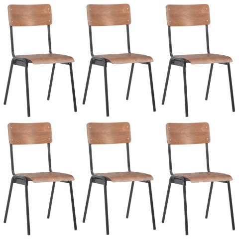 KRZESŁA DO JADALNI 6 SZT. BRĄZOWE SKLEJKA