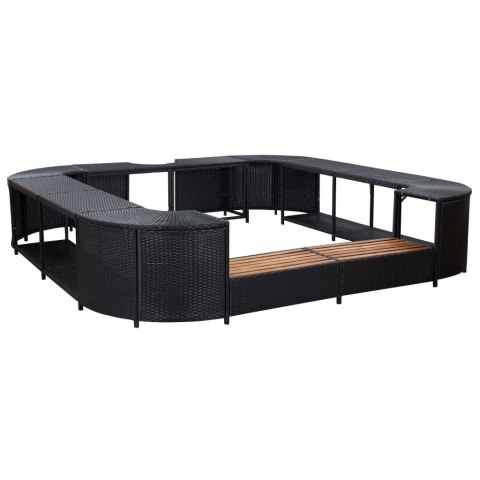 KWADRATOWA OBUDOWA SPA CZARNA 268X268X55CM POLIRATTAN