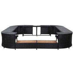 KWADRATOWA OBUDOWA SPA CZARNA 268X268X55CM POLIRATTAN
