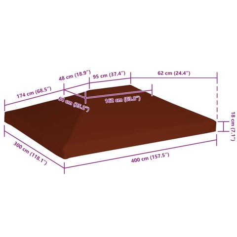 ZADASZENIE DO ALTANY OGRODOWEJ 310G/M² 3X4M TERAKOTOWE
