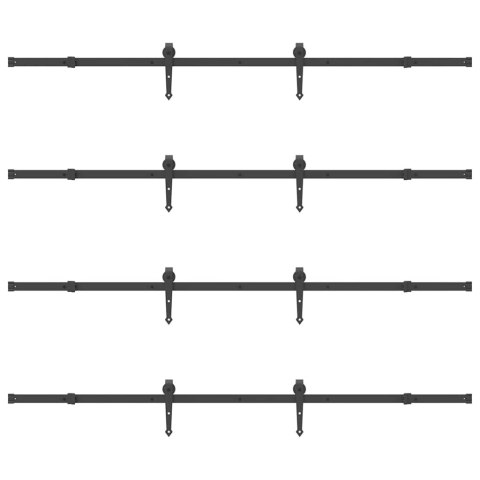 SYSTEM DO MONTAŻU DRZWI PRZESUWNYCH 427CM STAL CZARNY
