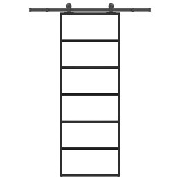 DRZWI PRZESUWNE Z OSPRZĘTEM SZKŁO ESG I ALUMINIUM 76X205CM