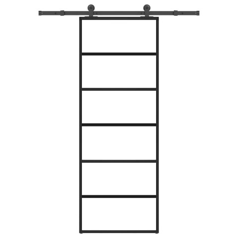 DRZWI PRZESUWNE Z OSPRZĘTEM SZKŁO ESG I ALUMINIUM 76X205CM