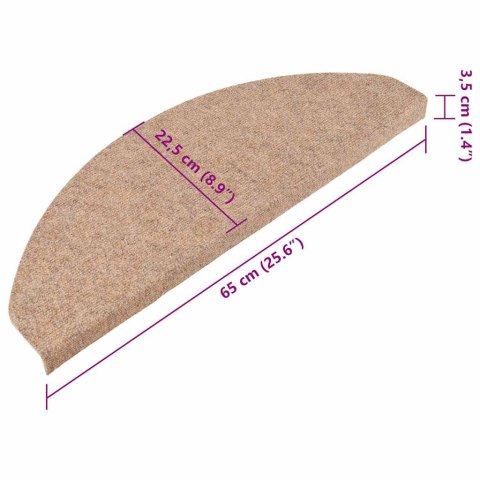 SAMOPRZYLEPNE NAKŁADKI NA SCHODY 15 SZT 65X26CM BEŻOWE