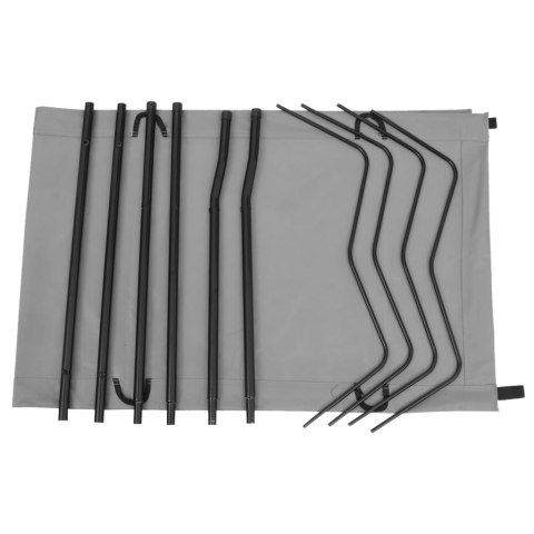 ŁÓŻKA POLOWE 2 SZT. 180X60X19CM TKANINA I STAL SZARE