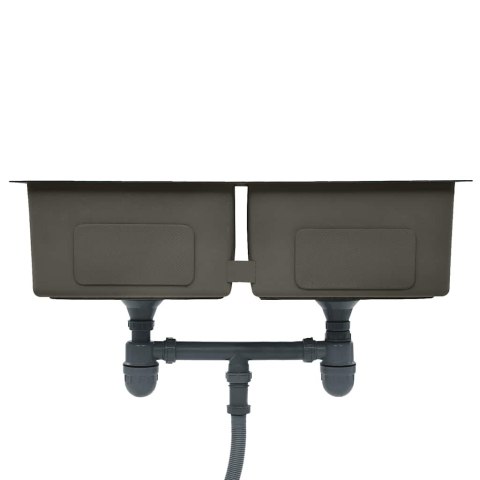 RĘCZNIE ROBIONY ZLEWOZMYWAK CZARNY STAL NIERDZEWNA