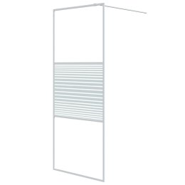 VidaXL Ścianka prysznicowa, biała, 80x195 cm, przezroczyste szkło ESG