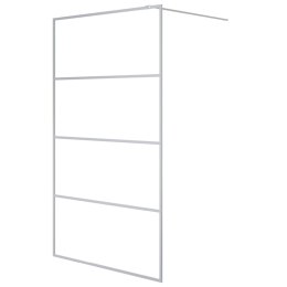 VidaXL Ścianka prysznicowa srebrna, 115x195 cm przezroczyste szkło ESG