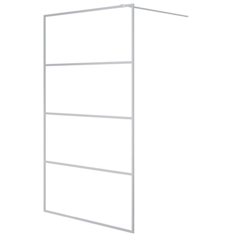 VidaXL Ścianka prysznicowa srebrna, 115x195 cm przezroczyste szkło ESG