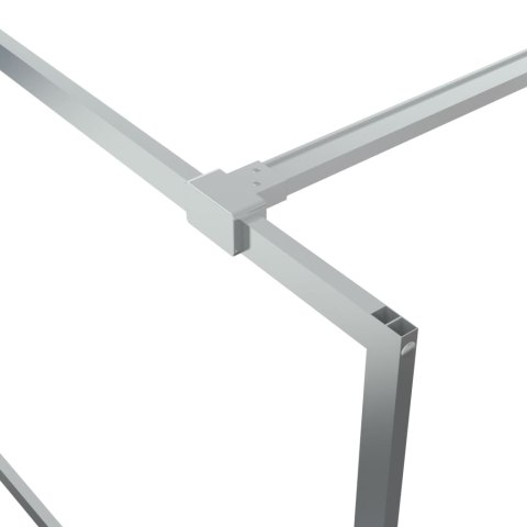 VidaXL Ścianka prysznicowa srebrna, 115x195 cm przezroczyste szkło ESG