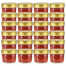 SZKLANE SŁOIKI NA DŻEM ZŁOTE POKRYWKI 24 SZT. 110ML