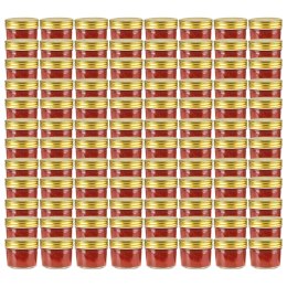 SZKLANE SŁOIKI NA DŻEM ZŁOTE POKRYWKI 96 SZT. 110ML