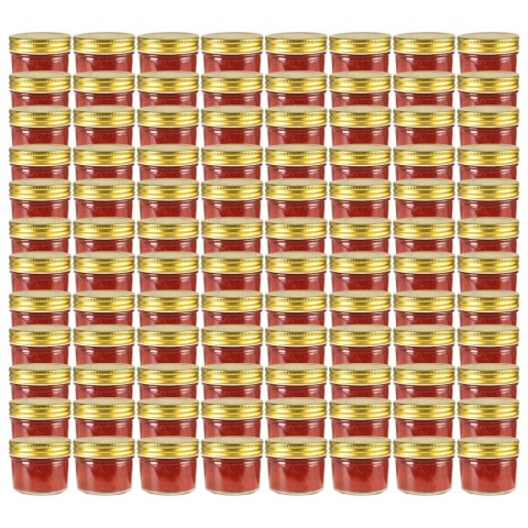 SZKLANE SŁOIKI NA DŻEM ZŁOTE POKRYWKI 96 SZT. 110ML