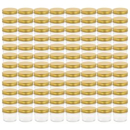 SZKLANE SŁOIKI NA DŻEM ZŁOTE POKRYWKI 96 SZT. 110ML