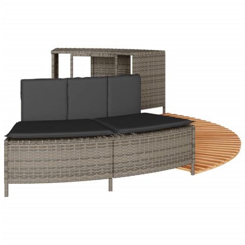 OBUDOWA DO BASENU/SPA SZARY POLIRATTAN I LITE DREWNO AKACJOWE