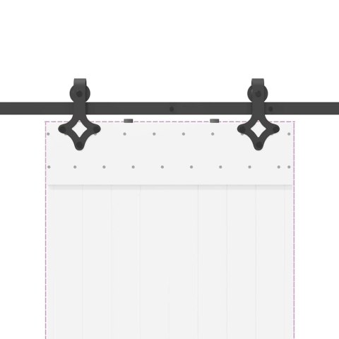 SYSTEM DO MONTAŻU DRZWI PRZESUWNYCH 213,5CM STAL CZARNY