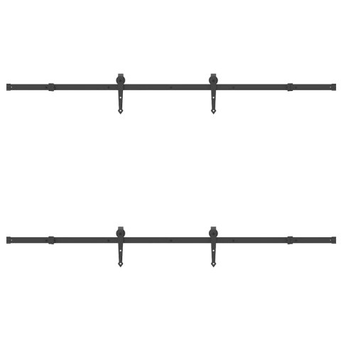 SYSTEM DO MONTAŻU DRZWI PRZESUWNYCH 213,5CM STAL CZARNY