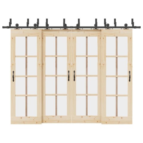 SYSTEM DO MONTAŻU DRZWI PRZESUWNYCH 305CM STAL CZARNY