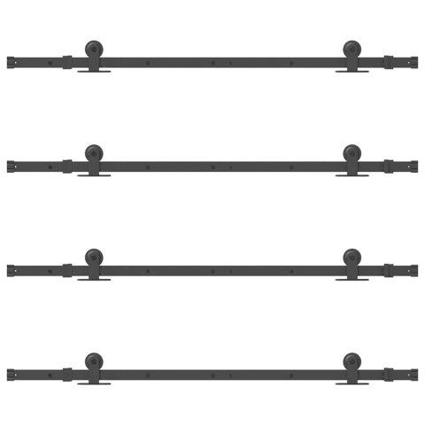 SYSTEM DO MONTAŻU DRZWI PRZESUWNYCH 305CM STAL CZARNY