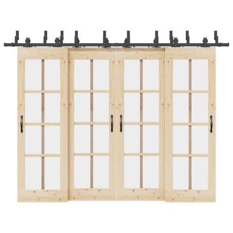 SYSTEM DO MONTAŻU DRZWI PRZESUWNYCH 305CM STAL CZARNY