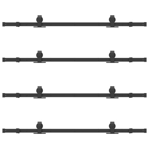 SYSTEM DO MONTAŻU DRZWI PRZESUWNYCH 305CM STAL CZARNY