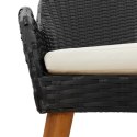 7-CZĘŚCIOWY ZESTAW JADALNIANY DO OGRODU CZARNY POLI RATTAN