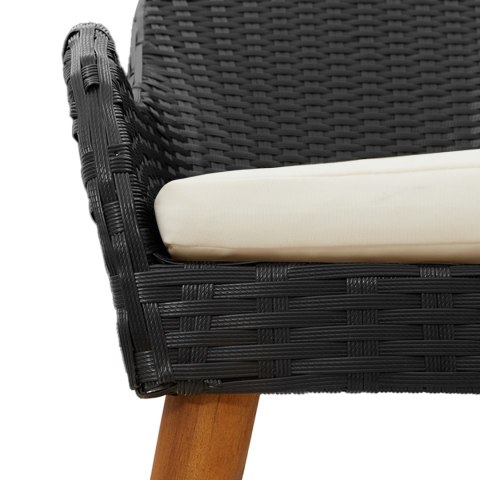 7-CZĘŚCIOWY ZESTAW JADALNIANY DO OGRODU CZARNY POLI RATTAN