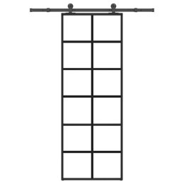 DRZWI PRZESUWNE Z OSPRZĘTEM SZKŁO ESG I ALUMINIUM 76X205CM