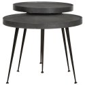 STOLIK KAWOWY 2 SZT. CZARNY DREWNO KONSTRUKCYJNE