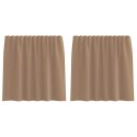ZASŁONY WOALOWE Z KIESZENIAMI NA DRĄŻEK 2 SZT. JASNOBRĄZOWE