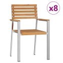 KRZESŁA OGRODOWE 8 SZT 54.5X56X89CM LITE DREWNO TEKOWE KRZESŁA OGRODOWE DO UKŁADANIA W STOS 4 SZT LITE DREWNO TE