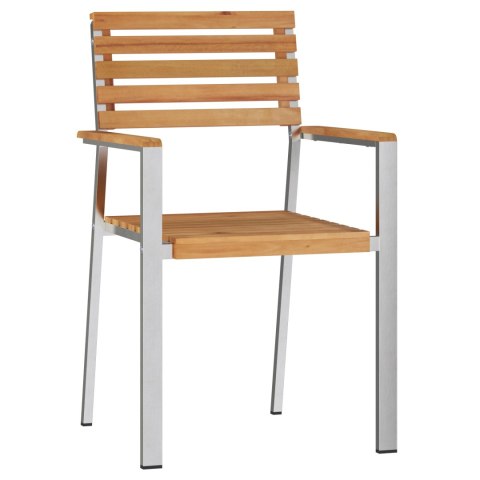 KRZESŁA OGRODOWE 8 SZT 54.5X56X89CM LITE DREWNO TEKOWE KRZESŁA OGRODOWE DO UKŁADANIA W STOS 4 SZT LITE DREWNO TE