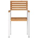 KRZESŁA OGRODOWE 8 SZT 54.5X56X89CM LITE DREWNO TEKOWE KRZESŁA OGRODOWE DO UKŁADANIA W STOS 4 SZT LITE DREWNO TE